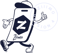 La mascotte ZIIIMO entourée de pictogrammes